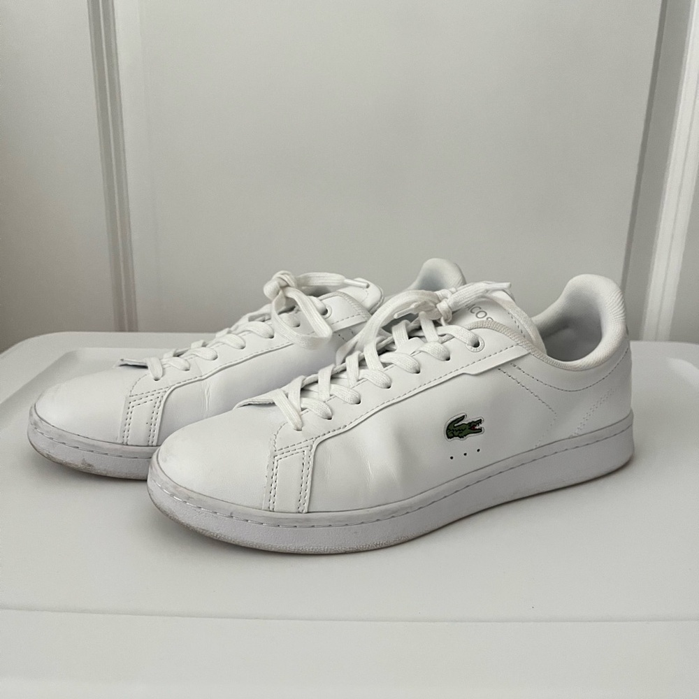 Lacoste Women’s Tennis Shoes Sz 8 White Sneakers Low Tops Preppy Academia Y2K - Picture 3 of 8